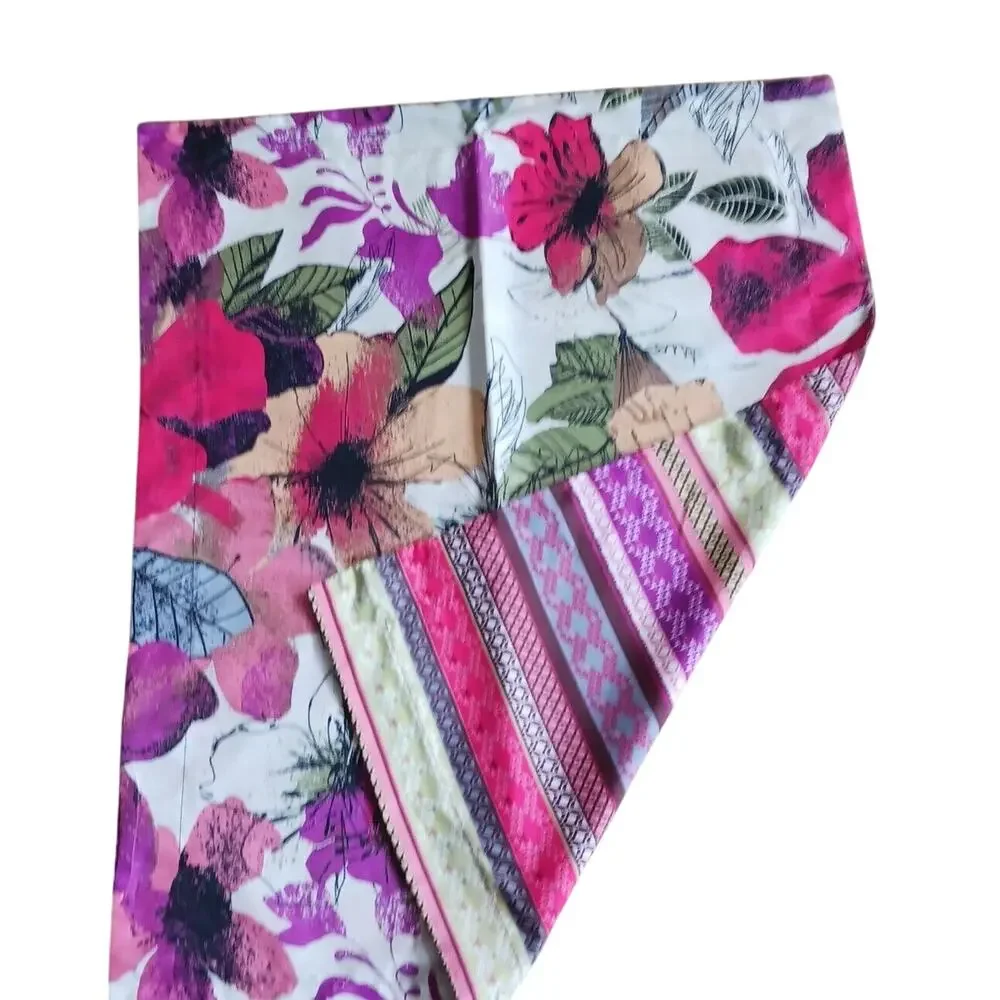 2 Bed Pillow Cases Vintage Art‎ Deco Floral Tropical 20 x26 Colorful REVERSIBLE